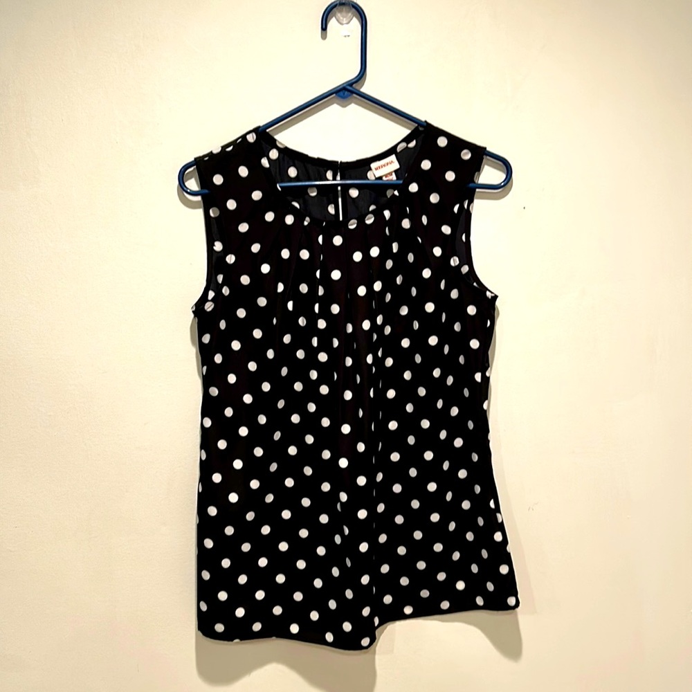 Merona Black and White Polka Dot Sleeveless Blouse